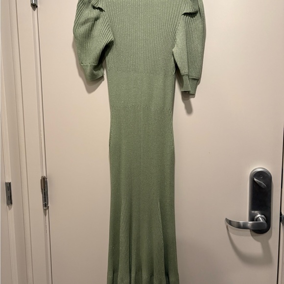 SNIDEL Green Ribbed Knit Button-Front Midi Dress - Picture 3 of 5